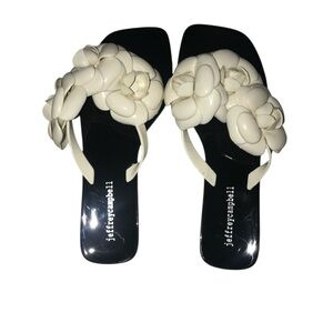 Jeffrey Campbell Cream Floral Sandals